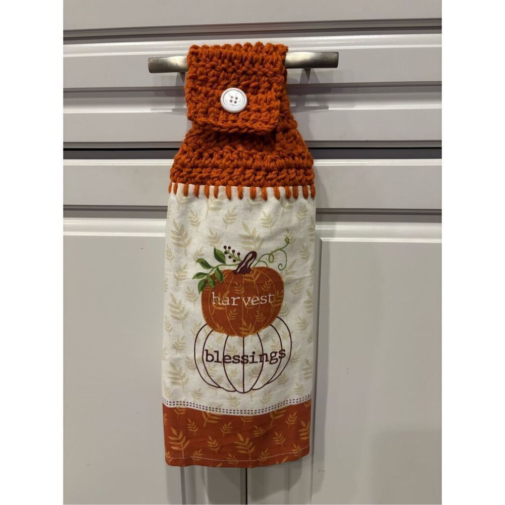 Crochet Top Kitchen Towel-Harvest Blessings